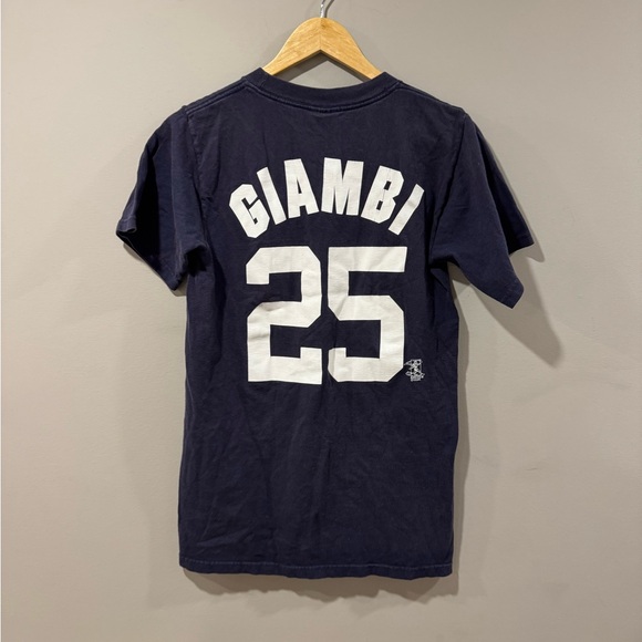 RARE Y2K New York Yankees Jason Giambi #25 MLB Baseball T-Shirt by Majestic - Picture 2 of 6